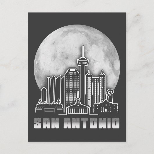 San Antonio Texas Volle Maan Briefkaart (Voorkant)