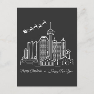 San Antonio Texas Vrolijk Kerstfeest Gelukkig Nieu Briefkaart
