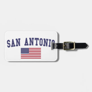 San Antonio US Flag Bagagelabel