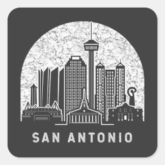 San Antonio Vintage Vierkante Sticker