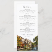 San Antonio Watercolor Destination Wedding Menu (Voorkant / Achterkant)