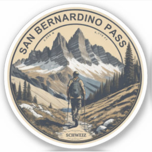 San Bernardino bergpas door de Zwitserse Alpen Sticker