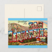 San Bernardino CA Wenskaart Briefkaart (Voorkant / Achterkant)