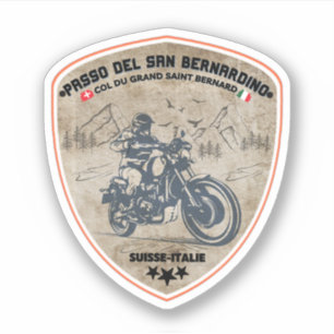 San Bernardino Pas in moto zwitserse apls Sticker