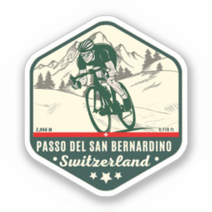 San Bernardino Pas in moto zwitserse apls Sticker
