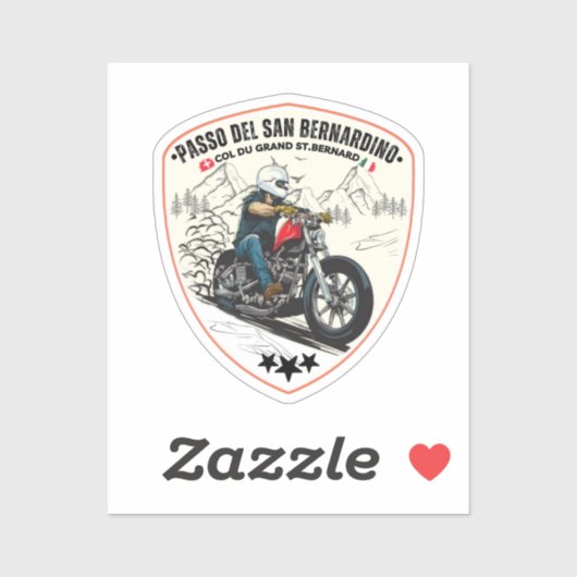 San Bernardino Pass in moto zwitserse apls Sticker (Vel)