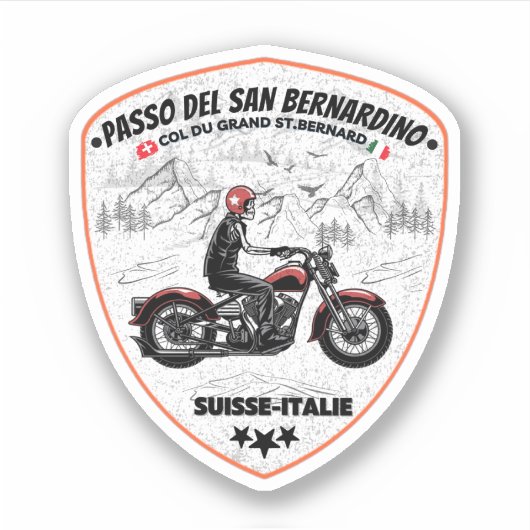 San Bernardino Pass in moto zwitserse apls Sticker (Voorkant)