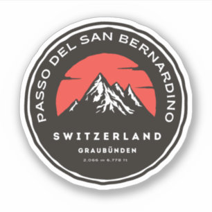 San Bernardino Pass in moto zwitserse apls Sticker