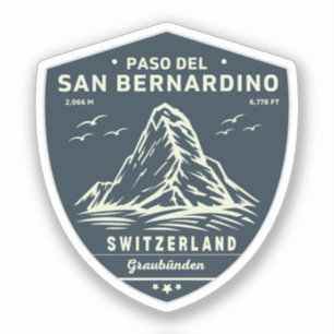 San Bernardino Pass in moto zwitserse apls Sticker