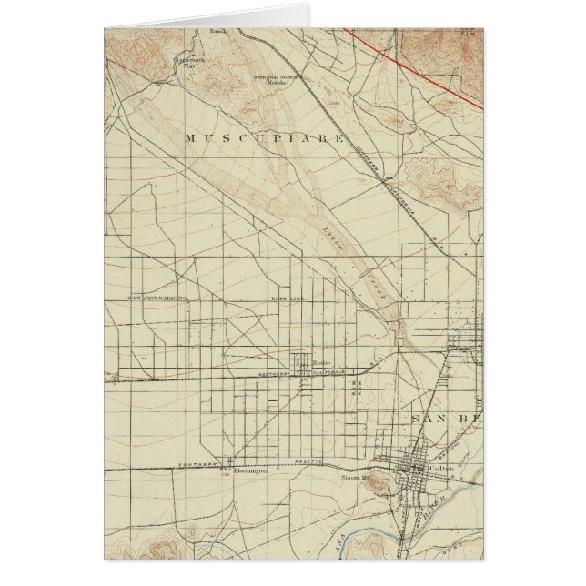 San Bernardino quadrangle toont San Andreas Rift (Voorkant)