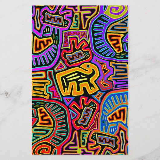 San Blas Eiland Mola Collage Briefpapier (Voorkant)