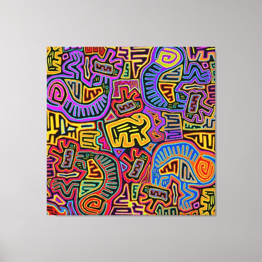 San Blas Eiland Mola Collage Canvas Afdruk (Voorkant)