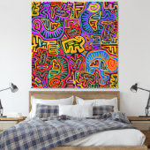 San Blas Eiland Mola Collage Canvas Afdruk (Insitu (Slaapkamer))