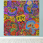 San Blas Eiland Mola Collage Canvas Afdruk (Insitu (Houten vloer))