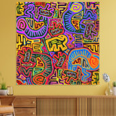 San Blas Eiland Mola Collage Canvas Afdruk (Insitu (Woonkamer))