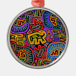 San Blas Eiland Mola Collage Metalen Ornament