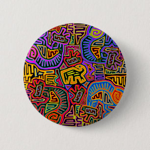 San Blas Eiland Mola Collage Ronde Button 5,7 Cm
