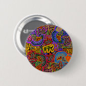 San Blas Eiland Mola Collage Ronde Button 5,7 Cm (Voorkant /achterkant)