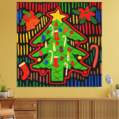 San Blas Island - kerstboom Mola Canvas Afdruk (Insitu (Woonkamer))