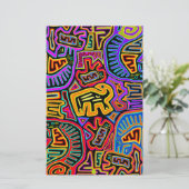 San Blas Island Mola Collage Briefpapier (Staand voorkant)