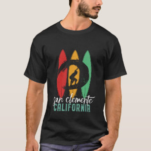 San Clemente Beach California Retro Surfing T-shirt