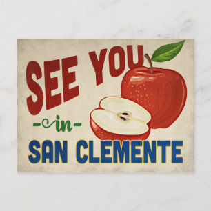 San Clemente California Apple - Vintage Travel Briefkaart