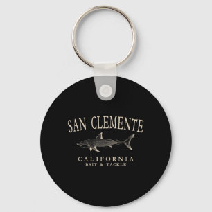 San Clemente Californië Haaien Ivoren Kunst Vintag Sleutelhanger