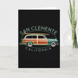 San Clemente Californië Vintage Surfen  Kaart