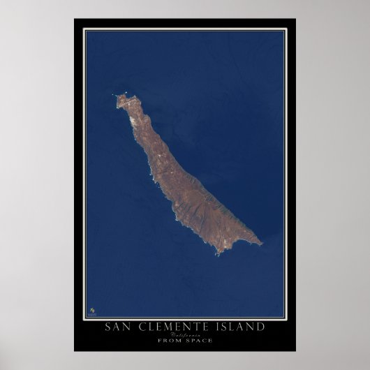 San Clemente Island California Satellite Map Poster (Voorkant)