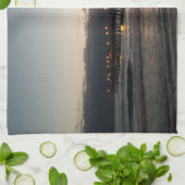 san clemente pier nachtdienst oceaan californië theedoek (Gevouwen)