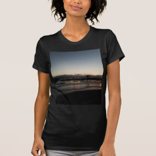 san clemente pier nachtelijke oceaan californië t-shirt