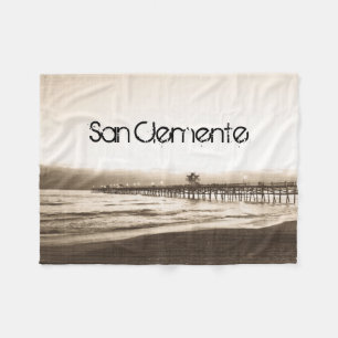 San Clemente pier vintage Californische foto Fleece Deken