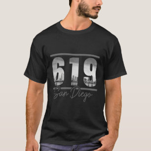 San Diego 619 Netnummer Skyline Californië T-shirt