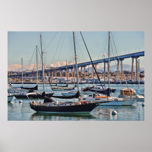 San Diego Bay en Bridge Poster (Voorkant)