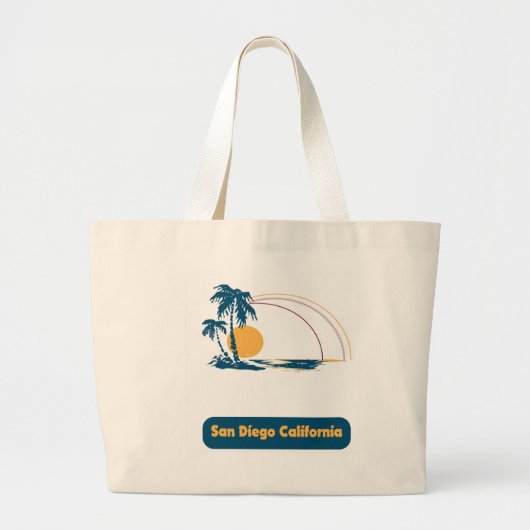San Diego Beach Scene Grote Tote Bag (Voorkant)
