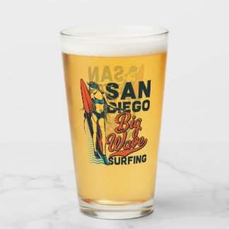 San Diego Big Wave Surfing Beer Glas