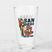 San Diego Big Wave Surfing Beer Glas (Voorkant)