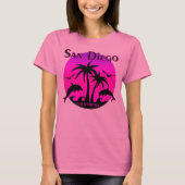 San Diego, CA Hot Pink T-shirt (Voorkant)