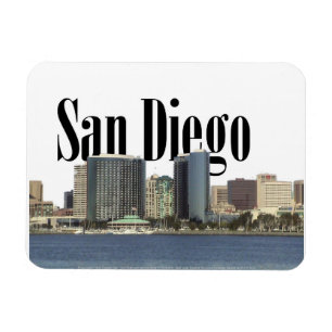 San Diego CA Skyline met San Diego in de hemel Magneet