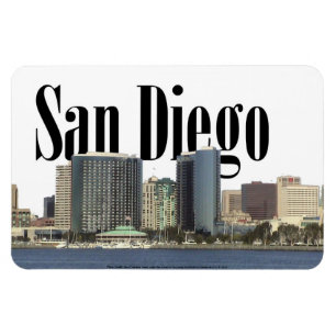 San Diego CA Skyline met San Diego in de hemel Magneet