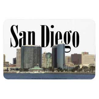 San Diego CA Skyline met San Diego in de lucht Magneet