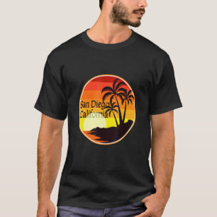 San Diego, CA Sunset, Palm Trees, Beach, Tourist, T-shirt