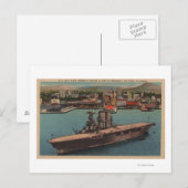 San Diego, CA - Uitzicht US Navy Vliegtuig Carrier Briefkaart (Voorkant / Achterkant)
