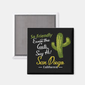 San Diego Cactus Funny Retro Magneet (Voorkant / Achterkant)