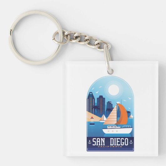 San Diego California AcrylSleutelhanger Sleutelhanger (voorkant)