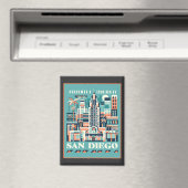 San Diego California Art Deco Magneet (Insitu (Vaatwasser))