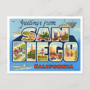 San Diego, California Big Letters Briefkaart