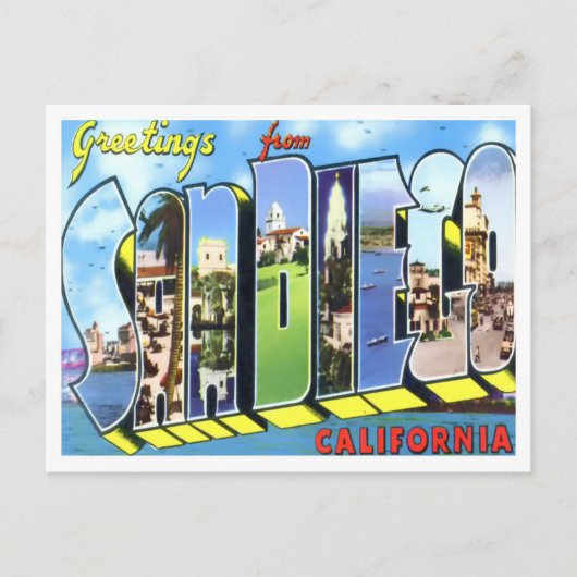 San Diego, California  Big Letters Briefkaart (Voorkant)
