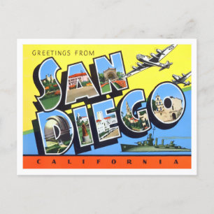 San Diego, California Big Letters Briefkaart