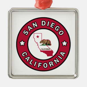 San Diego California Metalen Ornament
